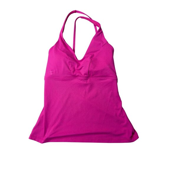 Athleta Triangle Tankini Top Pink V-Neck UPF Recycled Material Size S - Picture 1 of 5
